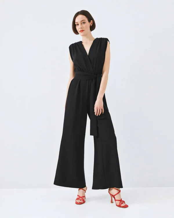 Wrap jumpsuit with belt - Access Fashion