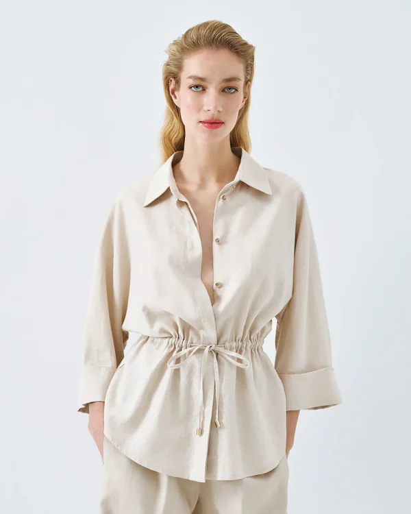 Shirt with waist drawstrings - Access Fashion