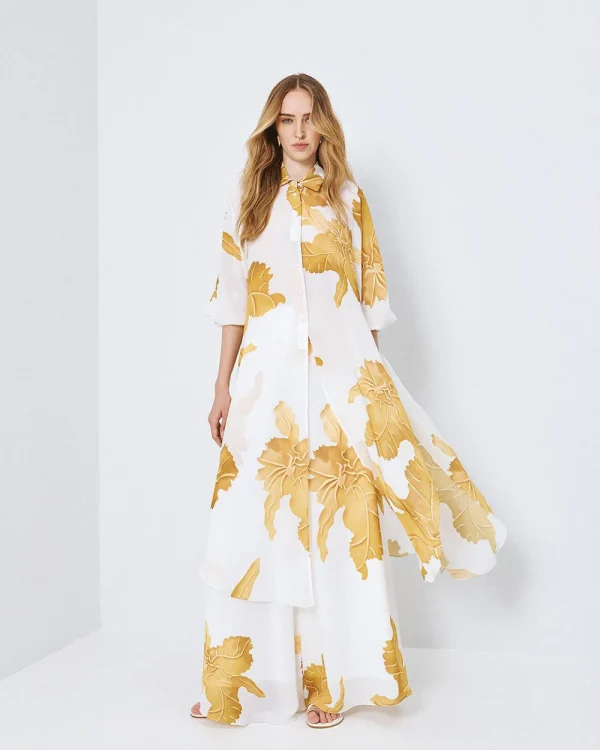 Long semi-sheer printed shirt - Access Fashion