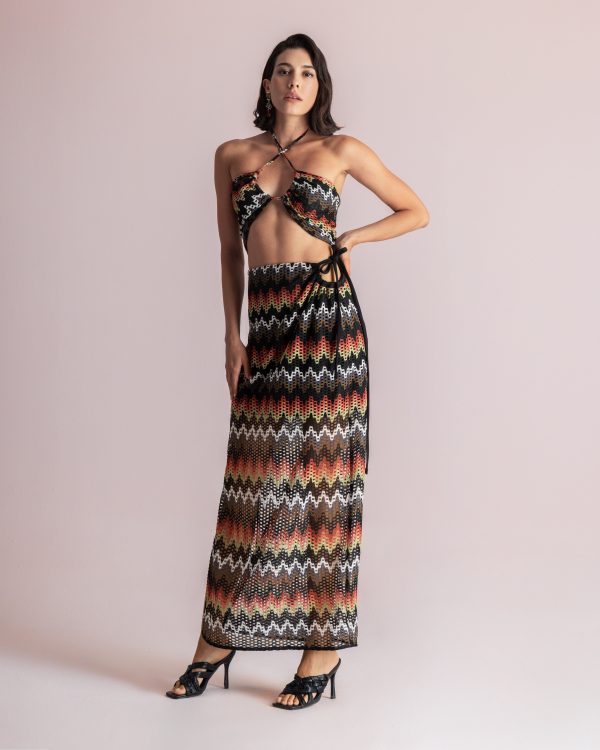 Alternative view of Zigzag print wrap maxi skirt - Moutaki