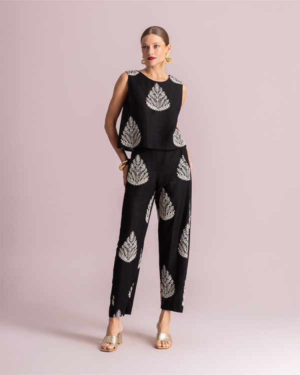 Printed tapered trousers - Moutaki