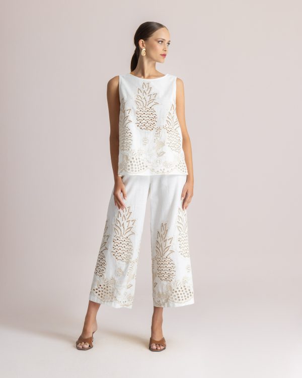 Alternative view of Embroidered wide-leg trousers - Moutaki