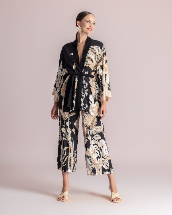 Alternative view of Wide-Leg botanical prints trousers - Moutaki