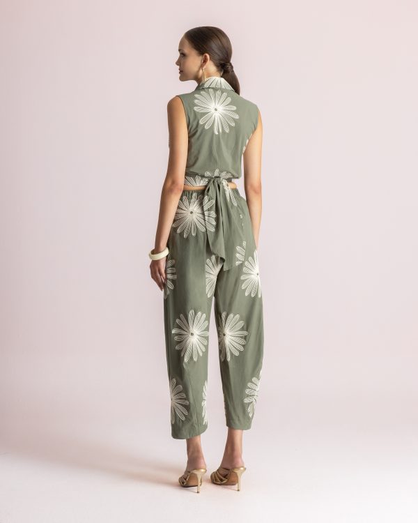 Alternative view of Floral printed tapered trousers - Moutaki