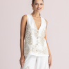 Embroidered sleeveless vest - Moutaki