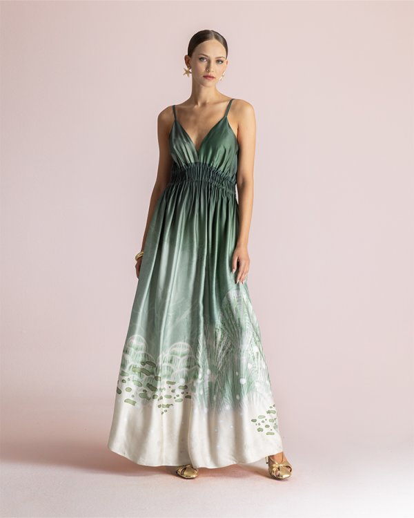 Ombre smocked maxi dress - Moutaki