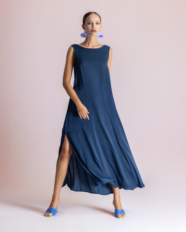 Alternative view of Maxi dress with side tie detail - Moutaki