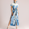 Print belted midi dress - Moutaki
