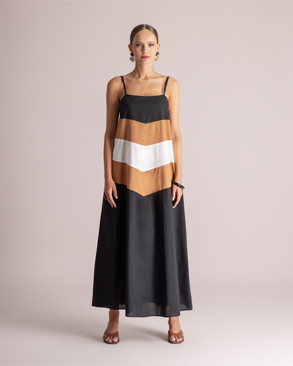 A-line maxi dress with thin adjustable strap - Moutaki