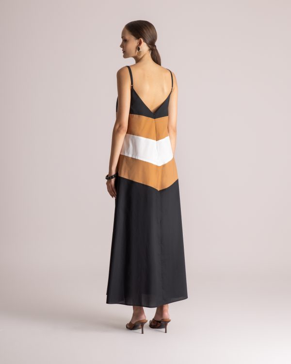 Alternative view of A-line maxi dress with thin adjustable strap - Moutaki