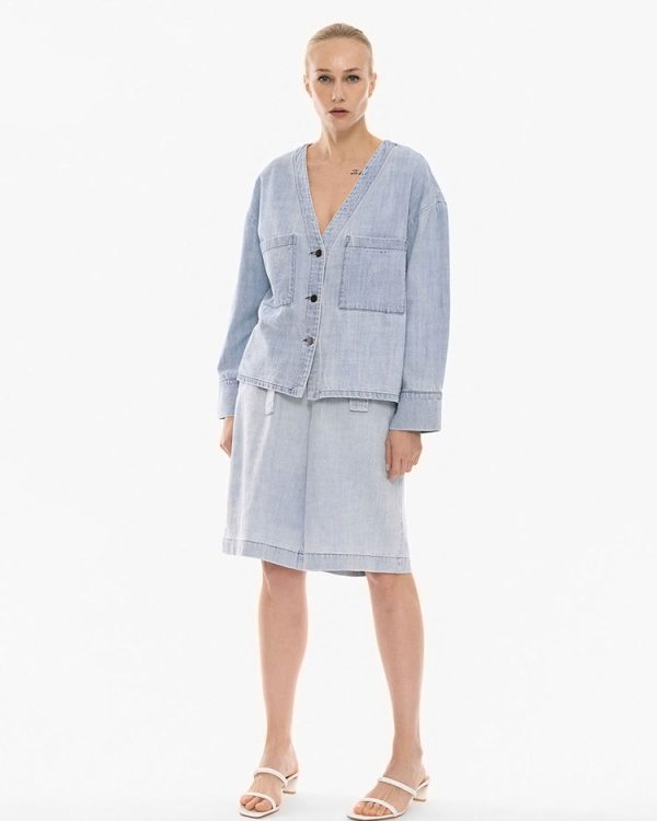 Ringing denim bermuda shorts - 4Tailors