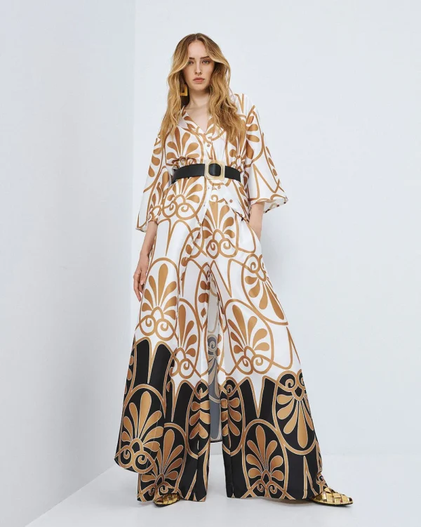 Printed wide-leg pants -Access Fashion