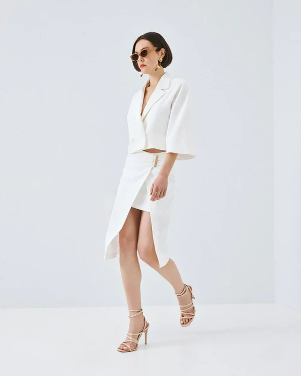 Midi skirt with a metallic detail - Access Fashion