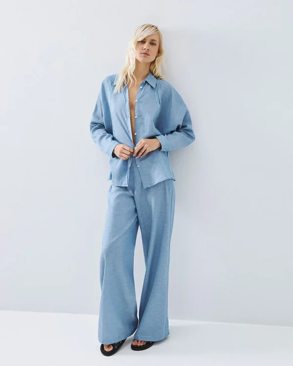 Long semi-sheer printed shirt - Access Fashion