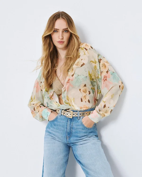 Semi-sheer floral shirt - Access Fashion