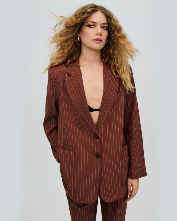 Striped blazer with pockets - Access Fashion