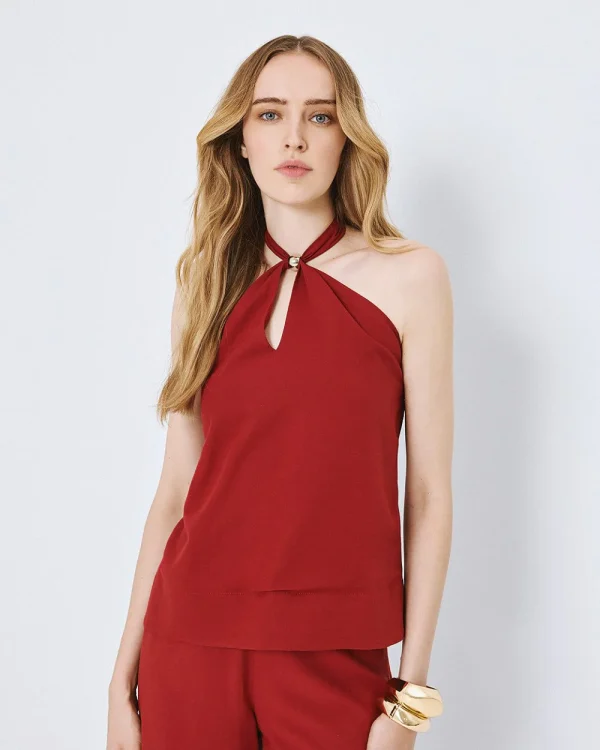 Halter top with metallic detail - Access Fashion