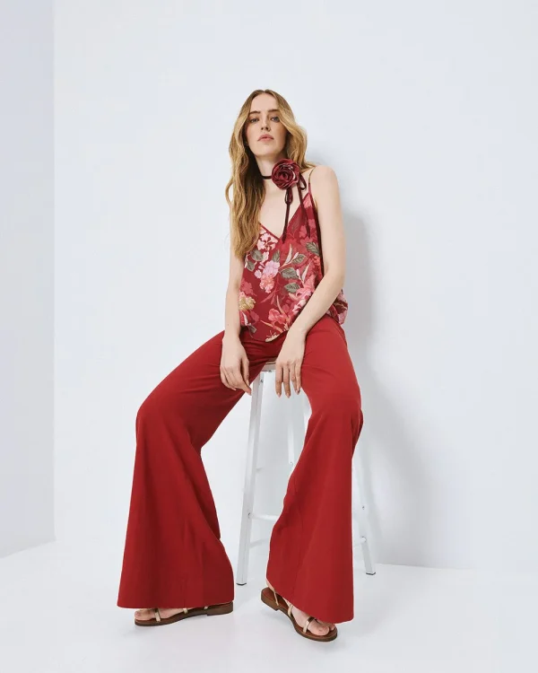 Floral top with v-neckline - Access Fashion