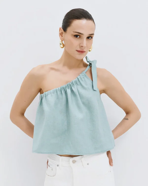One-shoulder top with tie detail - Access Fashion