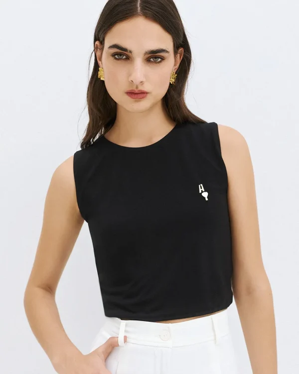 Cropped sleeveless top - Access Fashion