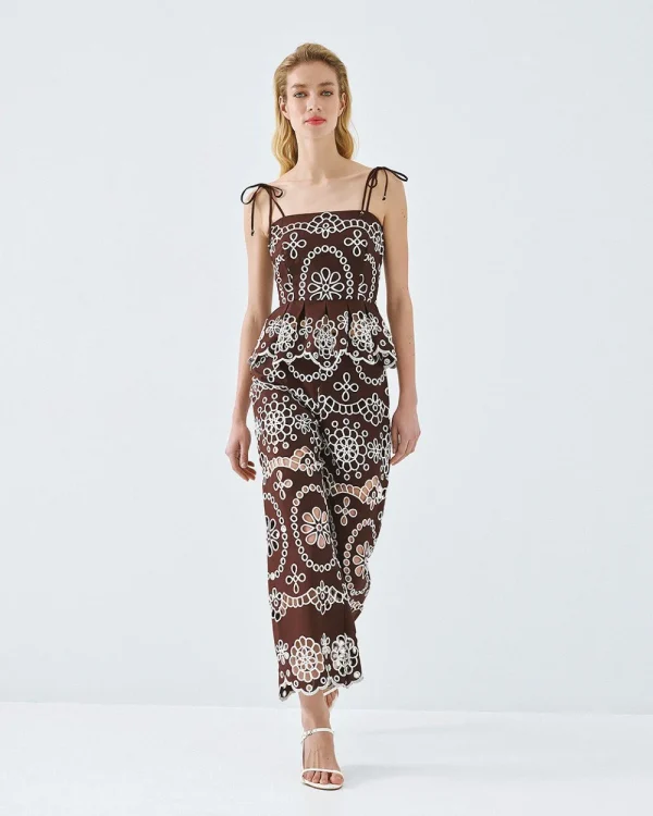 Broderie top with ruffles - Access Fashion