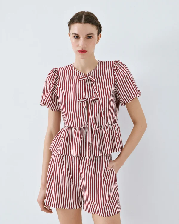 Striped blouse with bows - Access Fashion