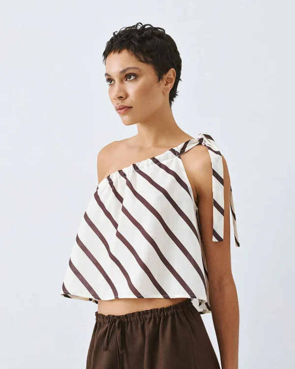 One-shoulder tie top - Access Fashion