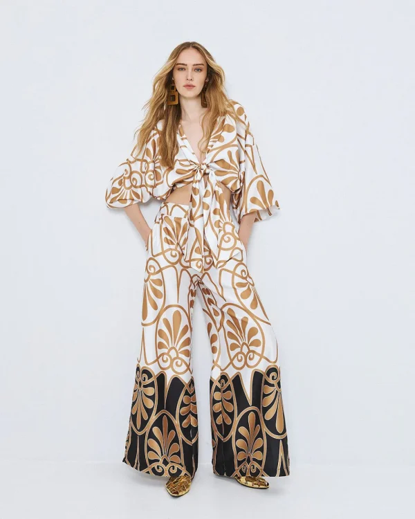 Tie-front printed blouse - Access Fashion