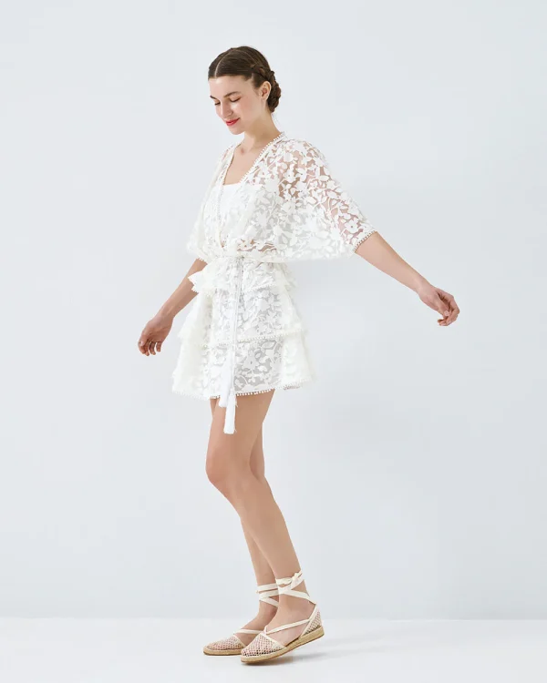 Mini devore dress with ruffles - Access Fashion