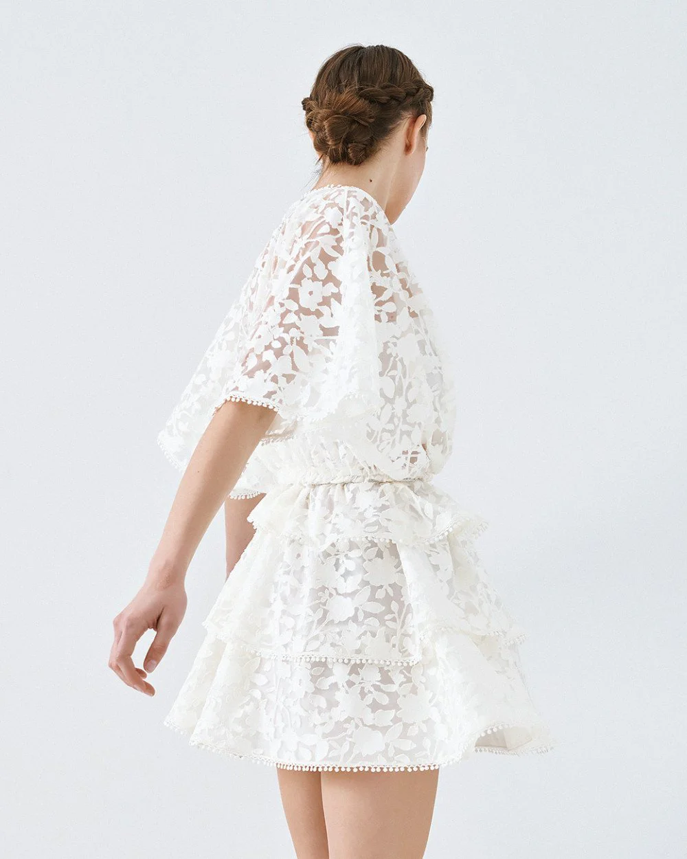 Brouska - S26-3028-0290 Mini devore dress with ruffles - Access Fashion - Image 3