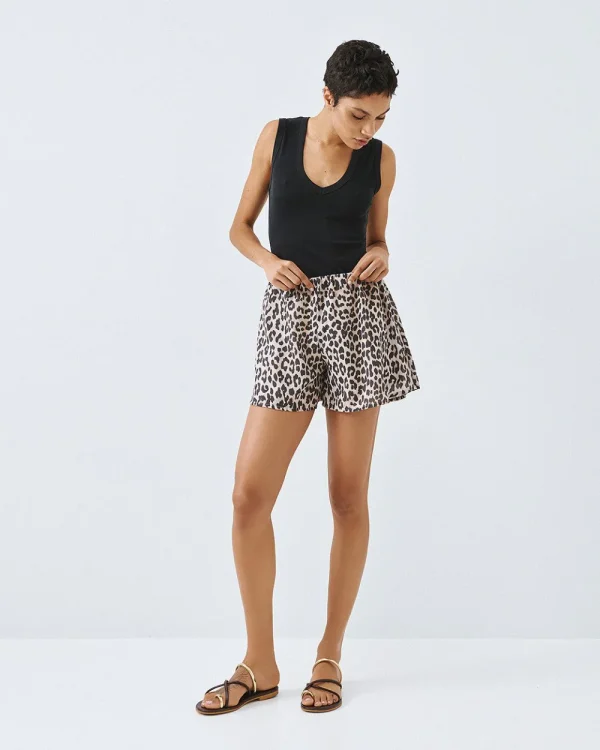 Leopard-print shorts with an elastic waistband - Access Fashion