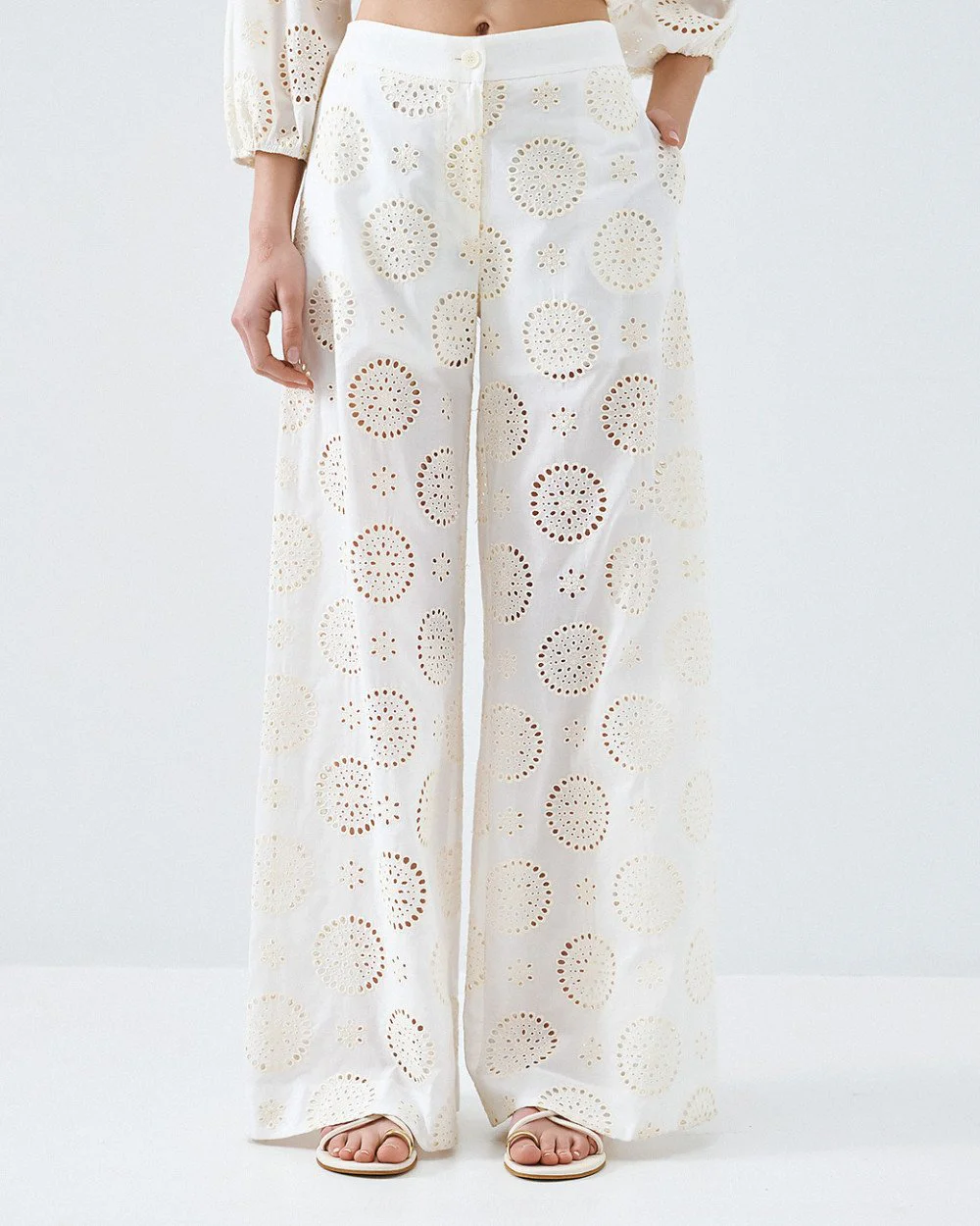 Brouska - S26-5105-0313 Wide-leg broderie pants - Access Fashion - Image 6