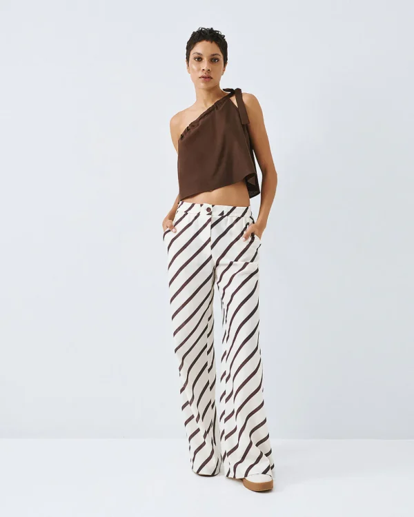 Striped pants with elastic waist - Access Fashion