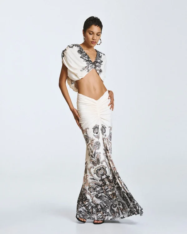 Maxi printed skirt with gathered details - Access Fashion