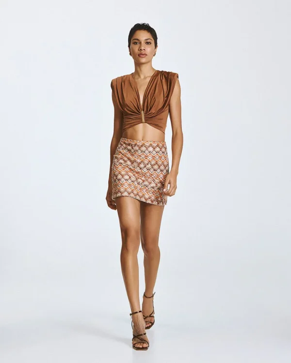 Knitted mini skirt with sequins - Access Fashion