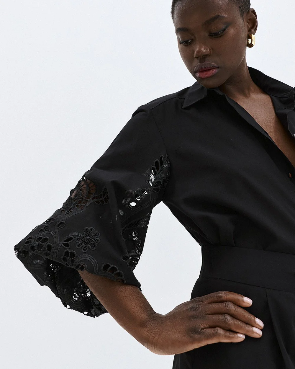 Brouska - S26-7039-678 Shirt with broderie sleeves - Access Fashion - Image 2