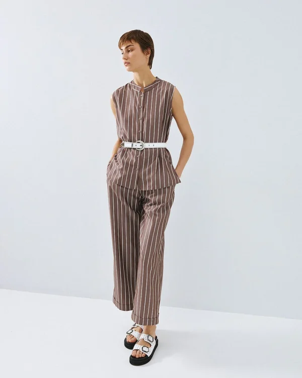 Sleeveless striped shirt - Access Fashion