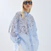 Floral sheer devore shirt - Access Fashion