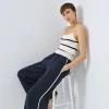 Striped knitted top with straps - Access Fashion