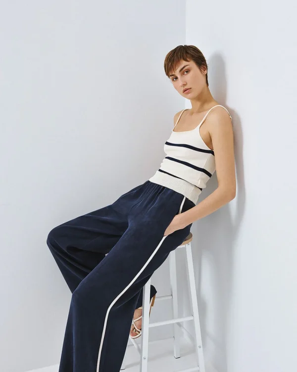 Striped knitted top with straps - Access Fashion