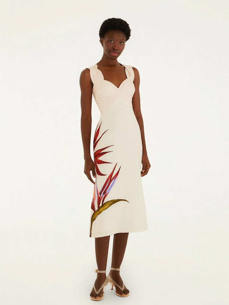 Brouska - FRS26-349090 Strelitzia midi dress - Farm Rio