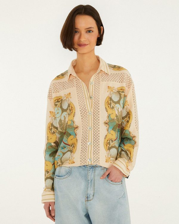 Royal sea crochet shirt - Farm Rio