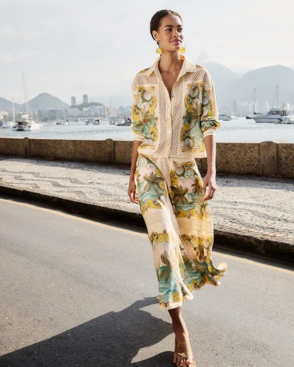 Royal sea midi skirt - Farm Rio