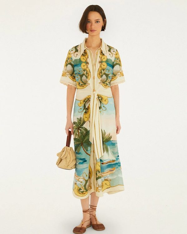 Royal sea shirt dress - Farm Rio