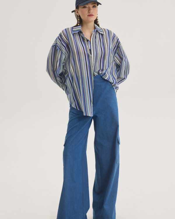 Oversized multi-stripe relaxed shirt - Innocent