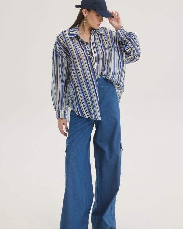 Alternative view of Oversized multi-stripe relaxed shirt - Innocent