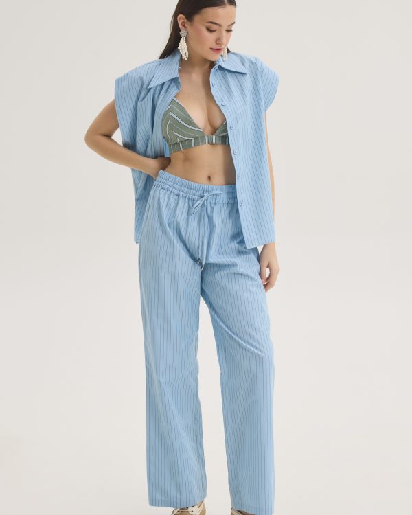 Relaxed pinstriped drawstring pants - Innocent