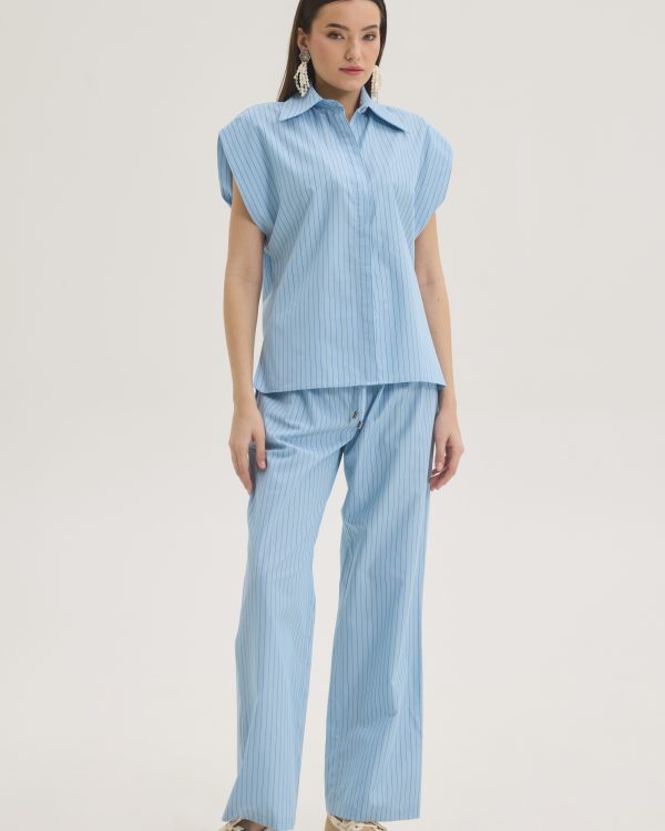 Alternative view of Relaxed pinstriped drawstring pants - Innocent