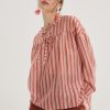 Striped tie-neck relaxed blouse - Innocent