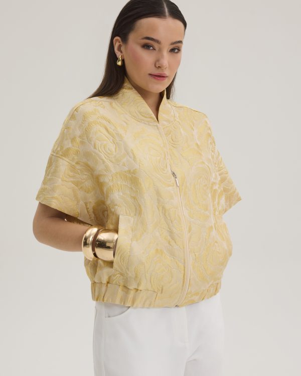 Textured floral zip-up jacket - Innocent